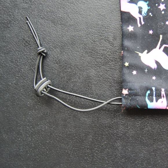 Unicorn Adjustable Face Covering Black with Pink Purple Design - Picture 2 of 5